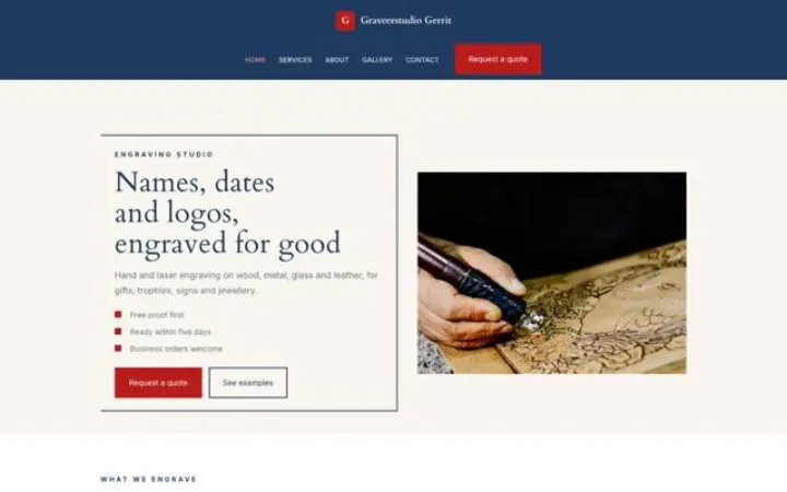 Strona dla branży: pracownia grawerska