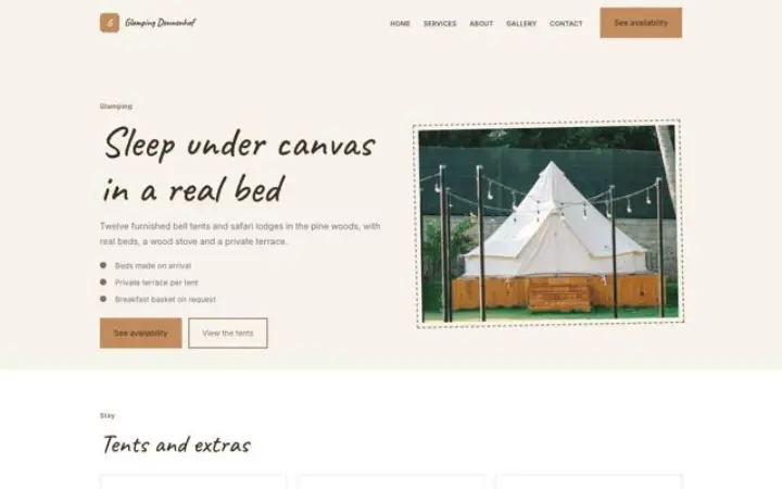 Motyw Glamping Dennenhof