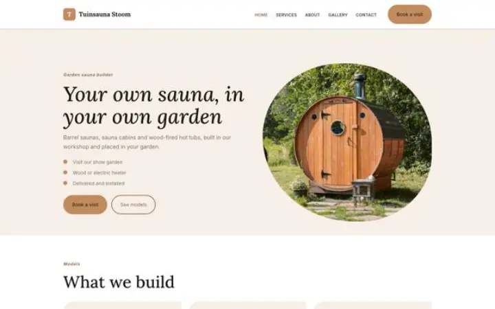 Strona dla branży: sauny ogrodowe