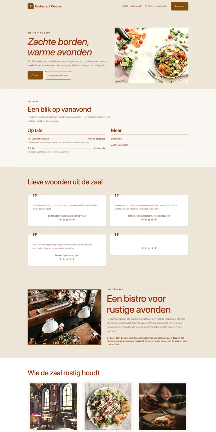 Przykładowa strona, branża: restauracja