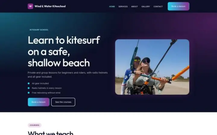 Strona dla branży: szkoła kitesurfingu
