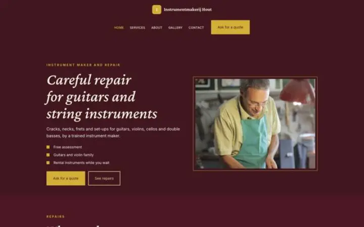 Strona dla branży: naprawa instrumentów