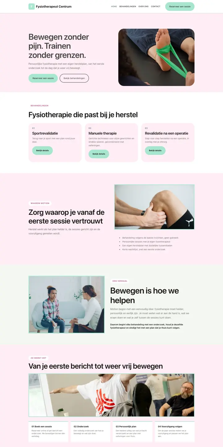Przykładowa strona, branża: fizjoterapeuta